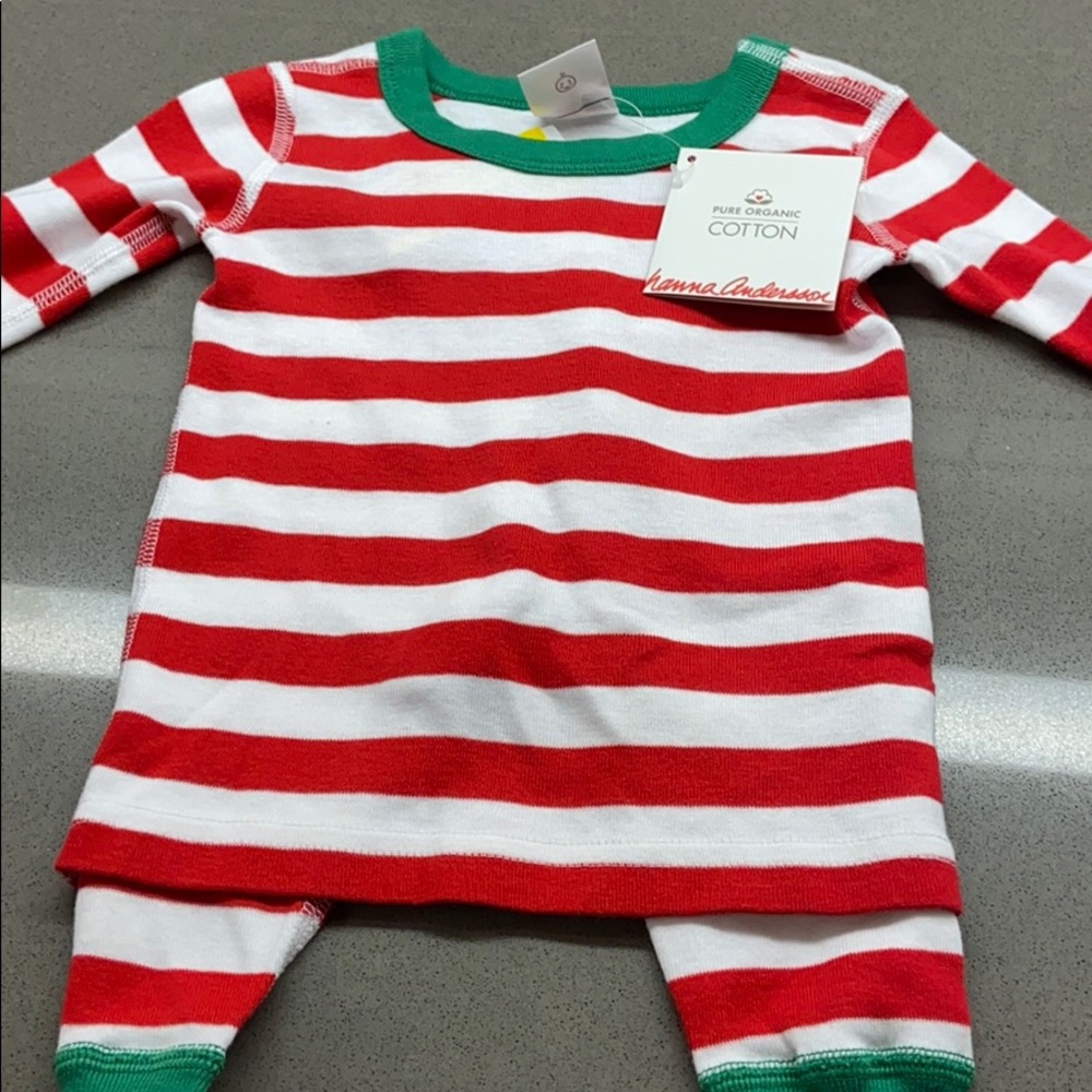 Hannah Anderson red/green striped pj’s NWT 6-9M